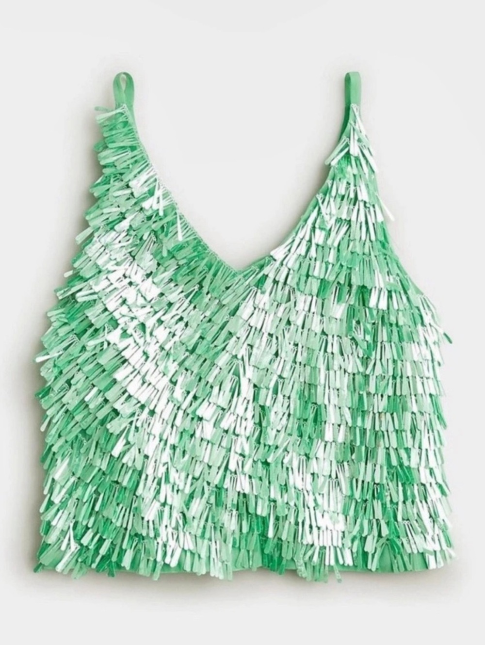 J.Crew Collection Green Sequin V-neck Tank